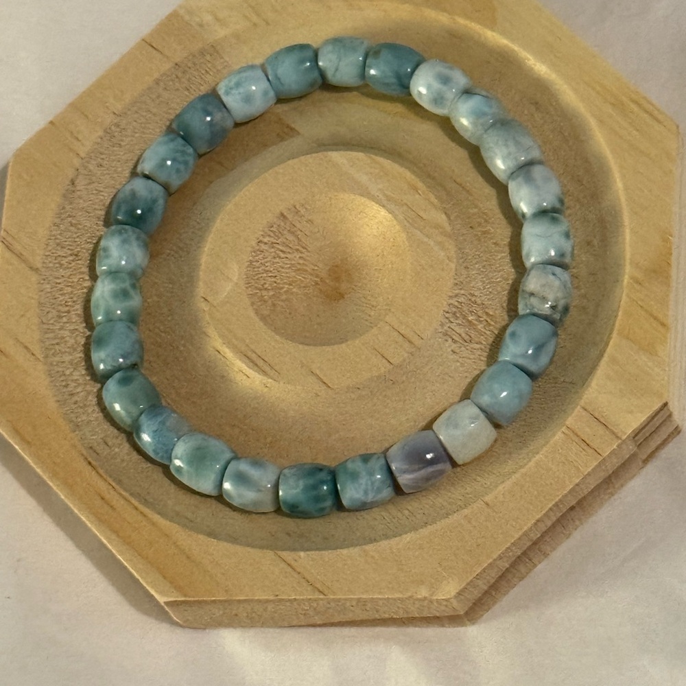 Beautiful Larimar Beaded Bracelet - Picture 2 of 7